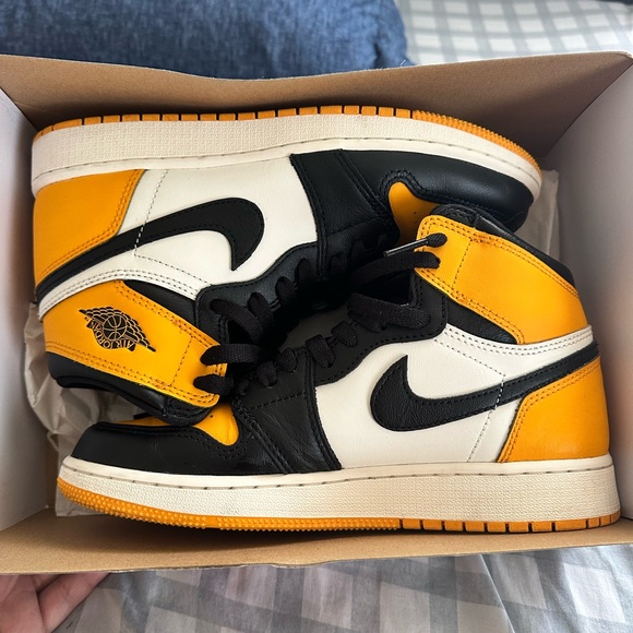 Nike | Shoes | Nike Air Jordan Mid Yellow And Black Sneakers | Poshmark